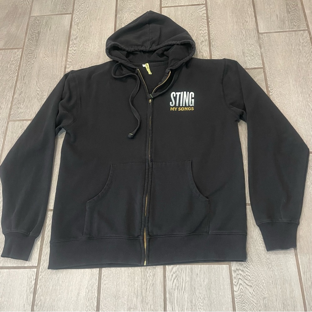 STING MY SONGS Black Full Zip Hoodie Jacket Double Sided Size XXL
